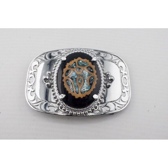 Accessories - Vintage Western Turquoise Mosaic Belt Buckle